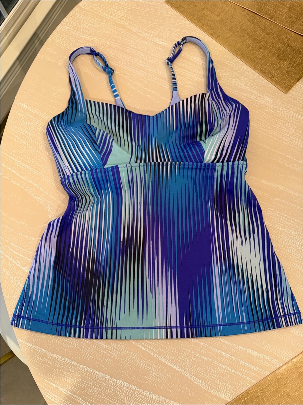 Athleta Striped Swim Tankini 34D/DD